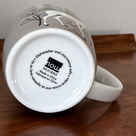 Now Designs "Noble Deer" Porcelain Mug Holiday Christmas Illustration Berry 12oz - Picture 8 of 9